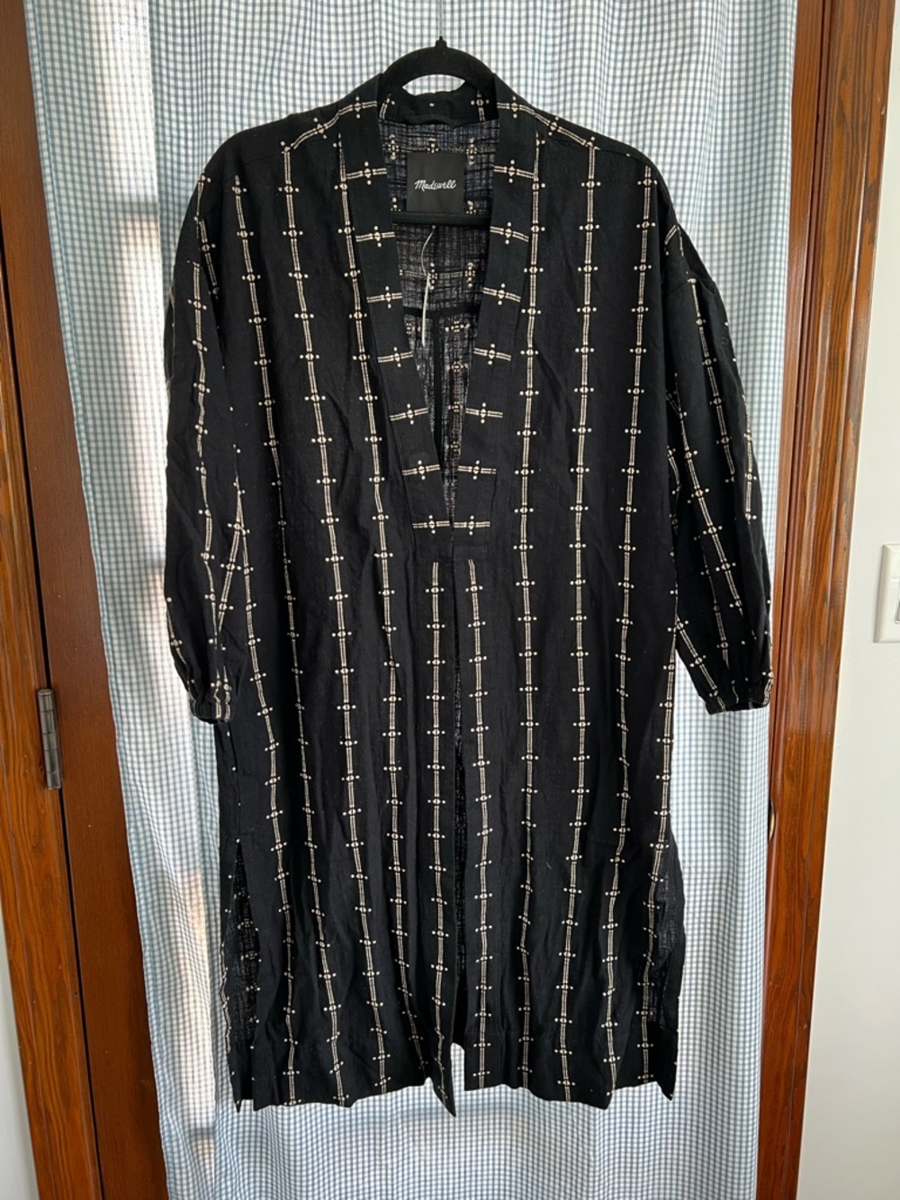 Madewell Black Long Sleeve Beaded Tunic Dress
